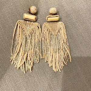 Deepa Gurnani Earrings Beaded Cream